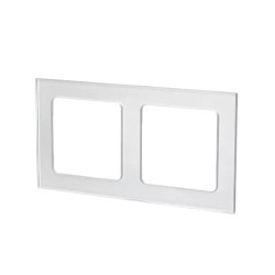 Panel szklany podwójny ramka do włącznika i gniazda srebrna 82x153x8 mm