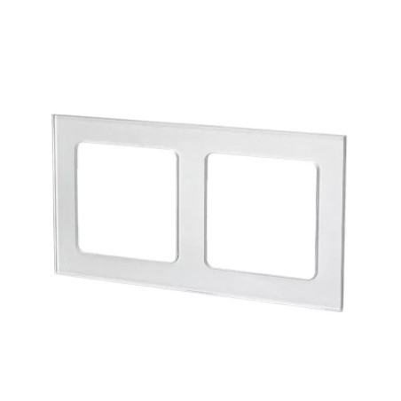 Panel szklany podwójny ramka do włącznika i gniazda srebrna 82x153x8 mm