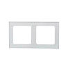 Panel szklany podwójny ramka do włącznika i gniazda srebrna 82x153x8 mm
