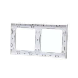 Panel szklany podwójny ramka do włącznika i gniazda srebrna 82x153x8 mm