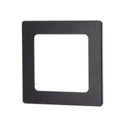 Panel ścienny czarny aluminiowy 82x82x8mm do pojedynczego włącznika lub gniazda