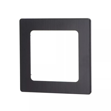 Panel ścienny czarny aluminiowy 82x82x8mm do pojedynczego włącznika lub gniazda