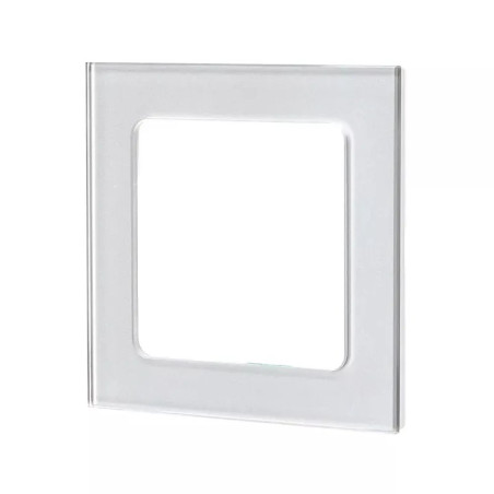Panel szklany srebrny do pojedynczego włącznika lub gniazda 82x82 mm