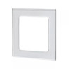 Panel szklany srebrny do pojedynczego włącznika lub gniazda 82x82 mm