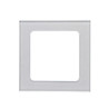 Panel szklany srebrny do pojedynczego włącznika lub gniazda 82x82 mm