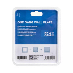 Panel ścienny czarny aluminiowy 82x82x8mm do pojedynczego włącznika lub gniazda