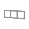 Panel szklany potrójny do włączników i gniazd srebrny 82x224 mm