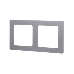 Ramka podwójna do włączników panelowa srebrna PC 82x153x8 mm