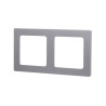 Ramka podwójna do włączników panelowa srebrna PC 82x153x8 mm