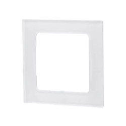 Panel szklany biały do pojedynczego włącznika, montaż podtynkowy, 82x82 mm