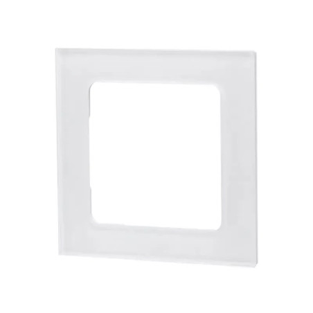 Panel szklany biały do pojedynczego włącznika, montaż podtynkowy, 82x82 mm