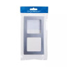 Ramka podwójna do włączników panelowa srebrna PC 82x153x8 mm
