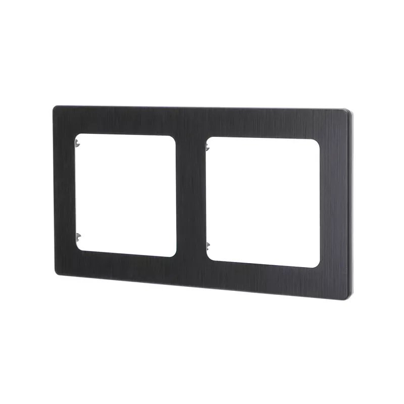 Panel aluminiowy czarny podwójny do montażu podtynkowego 82x153x8 mm