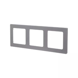 Ramka potrójna do włączników PC srebrna 82x224x8 mm podtynkowa