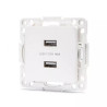 Gniazdo podtynkowe podwójne USB 5 V 2,1 A białe PC 74x74x38 mm