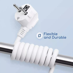 Przedłużacz 2 m 3G 1,0 mm² biały maks. 2300 W francuski typ