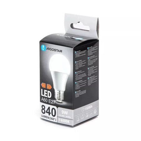 Żarówka LED A60 E27 9W zimna 6500K 840 lumenów do wnętrz