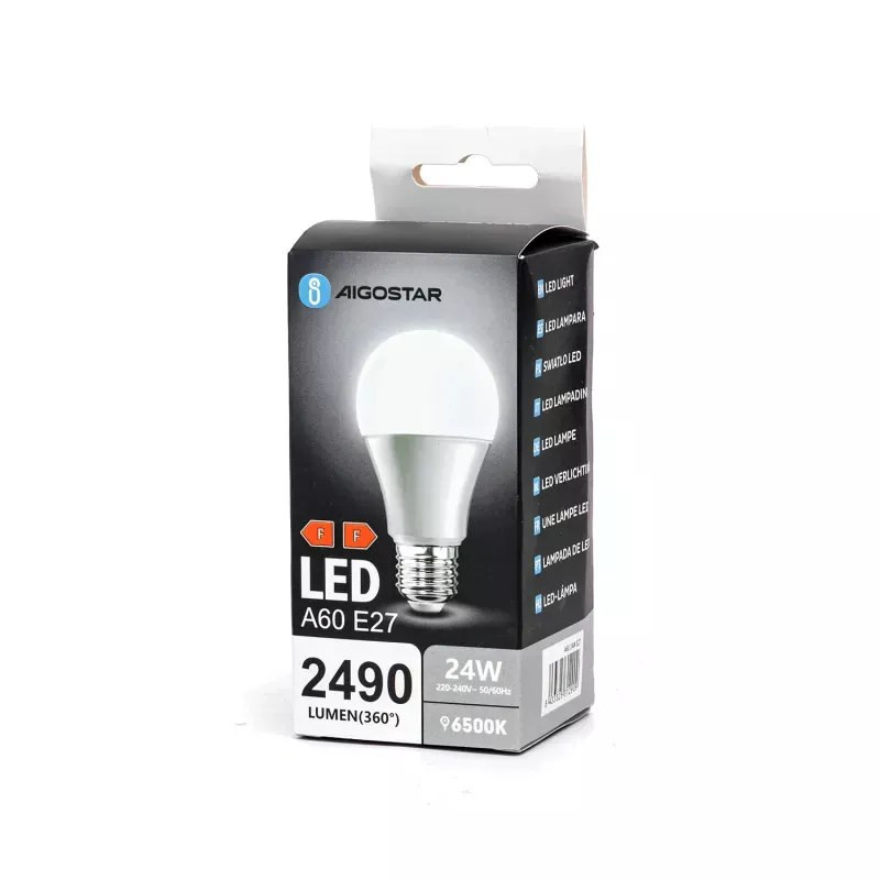 Żarówka LED A60 24W E27 zimna 2490 lumenów 15000h