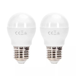 Żarówki LED G45 E27 10W 6500K 2 sztuki zimne światło do biura