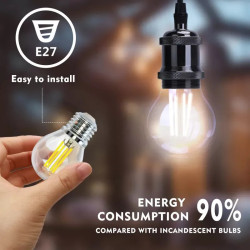 Żarówka LED Filament G45 E27 4W 6500K przezroczysta szklana do wnętrz