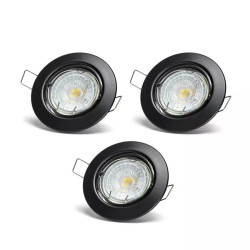 Reflektor LED GU10 4,5 W 4000 K czarny 3 sztuki z regulacją