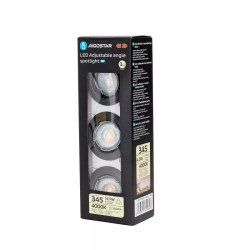 Reflektor LED GU10 4,5 W 4000 K czarny 3 sztuki z regulacją