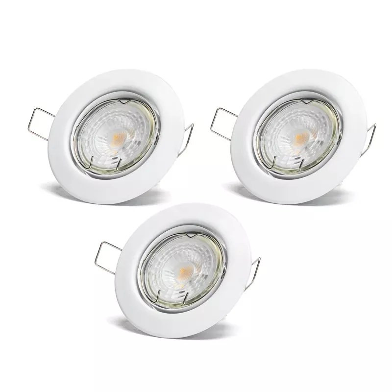 Reflektory LED 4,5 W GU10 6500 K zimne światło 3 sztuki białe