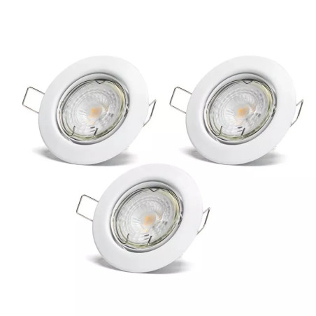 Reflektory LED 4,5 W GU10 6500 K zimne światło 3 sztuki białe
