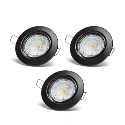 Reflektory LED GU10 4,5 W 6500 K zimne światło czarne 3 sztuki