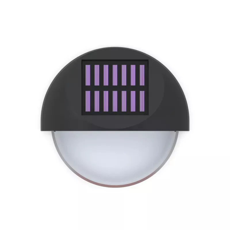 Lampa solarna LED ścienna RGB czarna z panelem amorficznym 40x40 mm