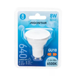 Żarówki LED GU10 8W 6500K barwa zimna 2 sztuki w blisterze