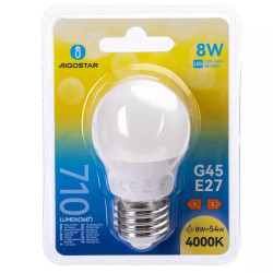 Żarówki LED G45 E27 8W 4000K neutralne światło 2 sztuki