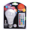 Żarówka LED E27 10W RGB z ciepłą barwą 3000K i pilotem