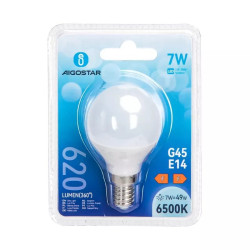 Żarówki LED G45 E14 7W zimna biel 6500K 2 sztuki