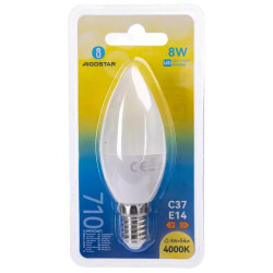 Żarówki LED C37 E14 8W 4000K neutralne światło 2 sztuki