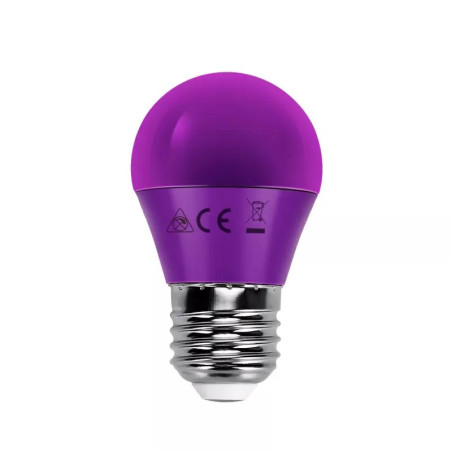 Żarówka LED G45 fioletowa 4W E27 180° do wnętrz