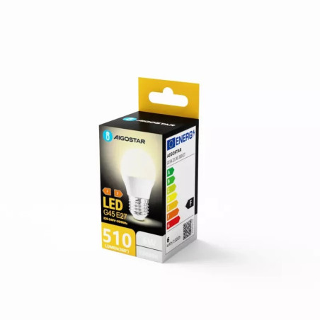 Żarówka LED G45 E27 6W 3000K biały plastik 510lm do wnętrz