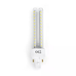Świetlówka LED PLC 2U 12W zimna biała 6500K trzonek G24d-3