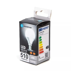 Żarówka LED G45 E14 6W 6500K zimna barwa 510lm biała plastikowa