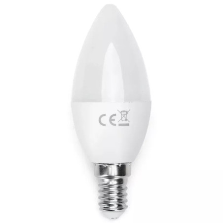 Żarówki LED C37 E14 8W ciepłe światło 3000K 2 sztuki białe