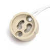 Oprawki ceramiczne GU10 3 szt. max 60W białe z przewodem 15 cm