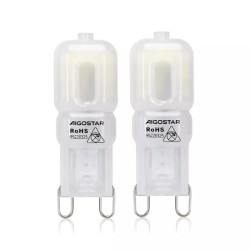 Żarówki LED G9 2W 6500K zimna barwa 170lm 2 sztuki mleczne