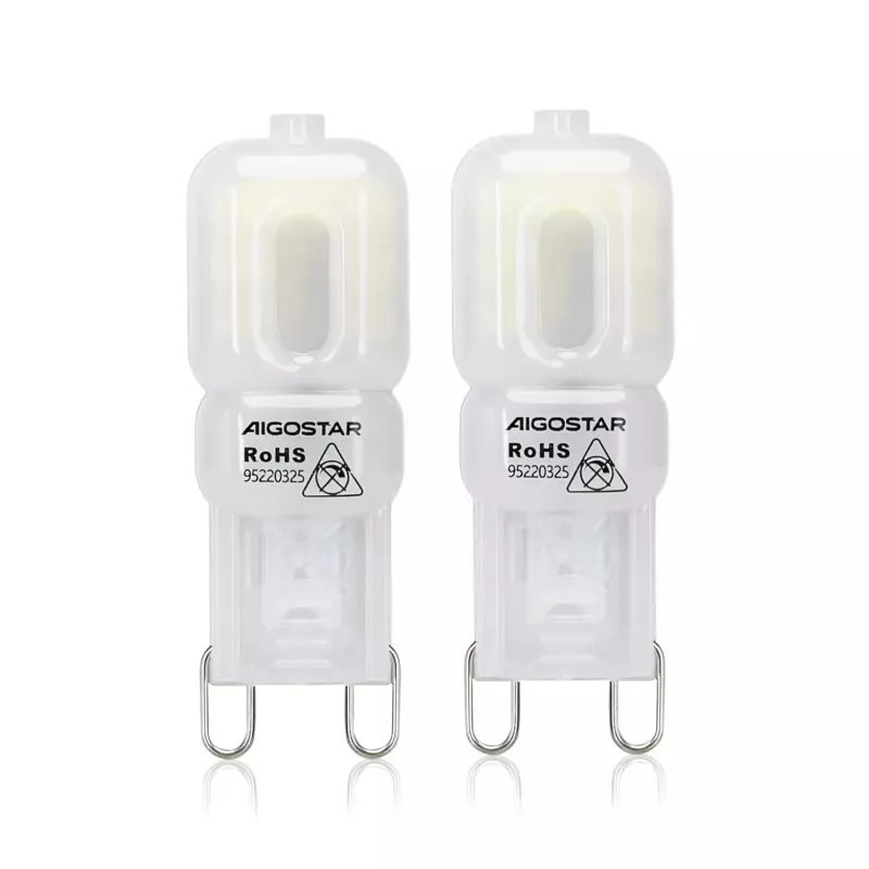 Żarówki LED G9 2W 6500K zimna barwa 170lm 2 sztuki mleczne