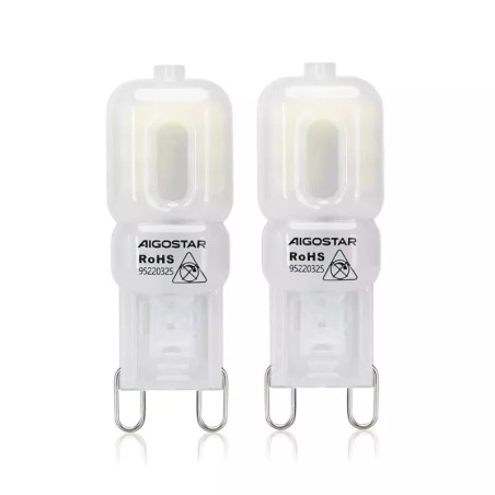 Żarówki LED G9 2W 6500K zimna barwa 170lm 2 sztuki mleczne