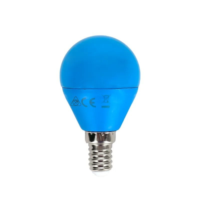 Żarówka LED G45 E14 4W barwa niebieska 1 sztuka plastik