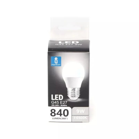 Żarówka LED G45 E27 9W zimna biała 6500K 840 lm plastikowa