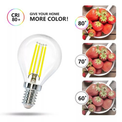 Żarówka LED filamentowa G45 E14 4W zimne światło 470lm