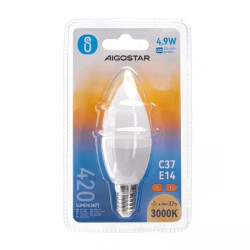 Żarówka LED świeczka E14 4,9W 3000K 420 lm biała plastikowa