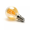 Żarówka LED filamentowa G45 bursztynowa E14 4W ciepłe światło 2200K