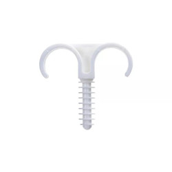Dwuhaczykowy zacisk PVC do rur 19-22 mm z mocowaniem na śrubę M6